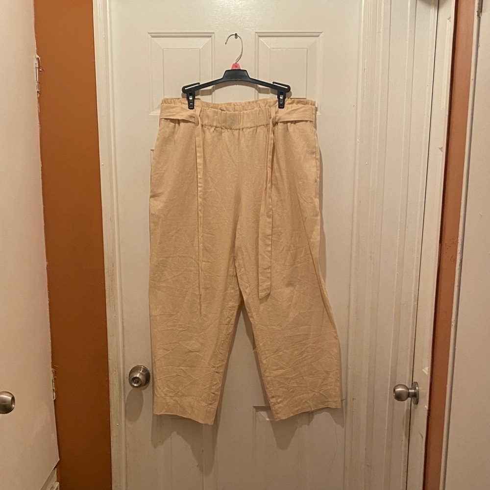 Anne Klein Cream Wide Leg Pants